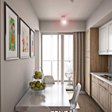 Завеси за кухнята с балконска врата - модерни варианти на дизайн-5