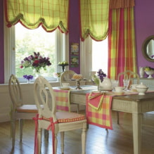 Østrigske gardiner på vinduerne: typer, materialer, farve, design og mønstre, kombination-5