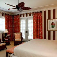 Rèm đỏ trong nội thất: chủng loại, vải, thiết kế, kết hợp với giấy dán tường, trang trí, phong cách-4