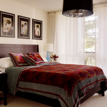 Cara memilih tulle di bilik tidur: jenis, kain, warna, reka bentuk, kombinasi-3