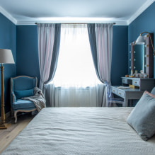 Zila krāsa interjerā: kombinācija, stila izvēle, apdare, mēbeles, aizkari un dekors-1