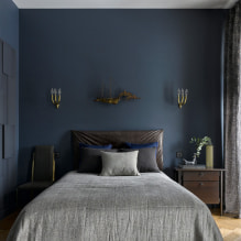 Warna biru di pedalaman: kombinasi, pilihan gaya, hiasan, perabot, langsir dan hiasan-4