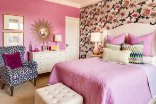 Huoneen vaaleanpunainen sisustus: yhdistelmä, tyylin valinta, sisustus, huonekalut, verhot ja sisustus