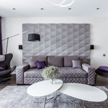 Sofa kelabu di pedalaman: jenis, foto, reka bentuk, kombinasi dengan kertas dinding, langsir, hiasan-1