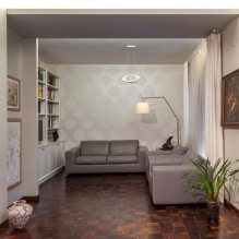 Sofa kelabu di pedalaman: jenis, foto, reka bentuk, kombinasi dengan kertas dinding, langsir, hiasan-8