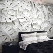 Kertas dinding dengan kesan 3D: jenis, idea reka bentuk, contoh realistik di kawasan pedalaman-3