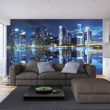 Behang voor muren met steden: soorten, ontwerpideeën, fotobehang, 3d, kleur, combinatie-2