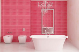 Vannas istabas dizains rozā krāsās