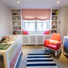 Bir çocuk odası için Roma perdeleri: tasarım, renkler, kombinasyon, dekor-3