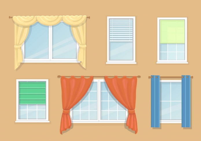 Ikkunoiden verhotyypit: luokittelu kuvauksen kanssa, vaihtoehdot tyypin mukaan, verhojen ja verhojen materiaali