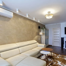 Снимка на тавани от гипсокартон за залата: едно ниво, двустепенно, дизайн, осветление-6
