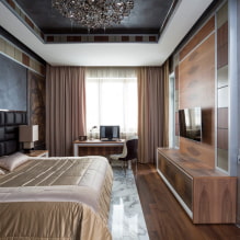 أسقف الجصي لغرفة النوم: الصورة والتصميم وأنواع الأشكال والتصاميم - 0