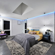 أسقف الجصي لغرفة النوم: الصورة والتصميم وأنواع الأشكال والهياكل - 7