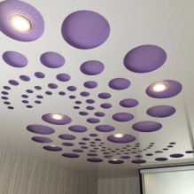 Издълбани опънати тавани: видове конструкция и текстура, цвят, дизайн, осветление-1