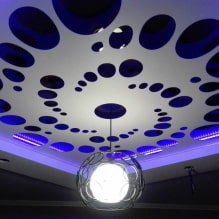 Издълбани опънати тавани: видове конструкция и текстура, цвят, дизайн, осветление-5