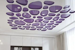 Carved stretch ceilings: types of construction and texture, color, design, lighting