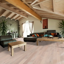 Siling kayu: jenis, reka bentuk, warna, pencahayaan, contoh dalam gaya loteng, minimalis, klasik, Provence-1