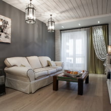 Plafond en bois: types, design, couleur, éclairage, exemples de styles loft, minimalisme, classique, Provence-5