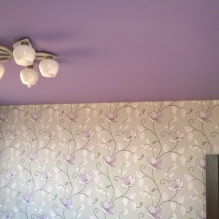 Plafond lilas : types (stretch, placoplâtre, etc.), combinaisons, design, éclairage-8