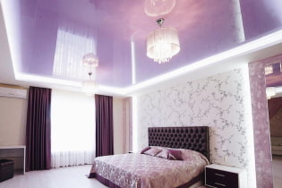 Plafond lilas : types (stretch, placoplâtre, etc.), combinaisons, design, éclairage