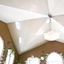 Gevormd plafond: ontwerp, typen (stretch, gipsplaat, enz.), geometrische, kromlijnige vormen-4