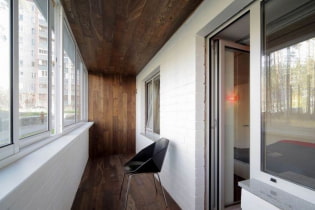 Hiasan siling di balkoni atau loggia: jenis bahan, warna, reka bentuk, pencahayaan