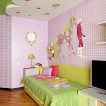 Çocuk odasında tavan seçimi için ipuçları: tipler, renk, tasarım ve çizimler, kıvırcık şekiller, aydınlatma-5