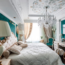 Il soffitto della camera da letto: design, tipi, colore, disegni ricci, illuminazione, esempi all'interno-5