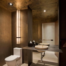 Plafond in het toilet: soorten op materiaal, constructie, textuur, kleur, ontwerp, verlichting-0
