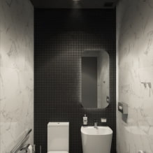 Plafond in het toilet: soorten op materiaal, constructie, textuur, kleur, ontwerp, verlichting-7
