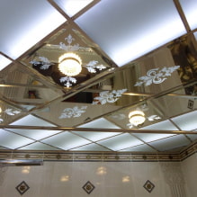 Огледален таван в интериора - дизайнерски идеи за опънати и окачени конструкции-4