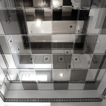 Teto espelhado no interior - idéias de design para estruturas elásticas e suspensas-6