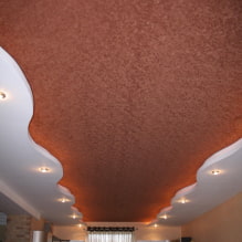 Текстуриран опънат таван: имитация на дърво, мазилка, брокат, огледало, бетон, кожа, коприна и др.-5