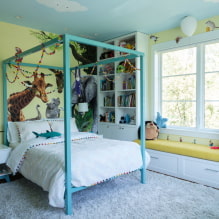 Nástenné dekorácie v detskej izbe: druhy materiálov, farba, dekor, fotografia v interiéri-8