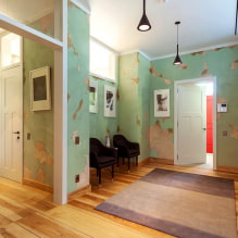 Sienos koridoriuje: apdailos tipai, spalva, dizainas ir dekoras, idėjos mažam koridoriui-8