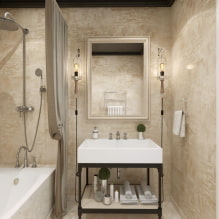 Декоративна мазилка в банята: видове, цвят, дизайн, опции за довършителни работи (стени, таван) -0