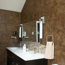 Dekorativt gips på badeværelset: typer, farve, design, efterbehandlingsmuligheder (vægge, loft) -1
