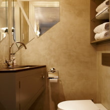 Plaster hiasan di bilik mandi: jenis, warna, reka bentuk, pilihan penamat (dinding, siling) -2