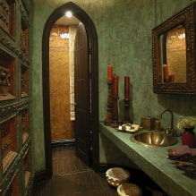 Plâtre décoratif dans la salle de bain: types, couleur, design, options de finition (murs, plafond) -4