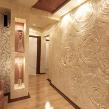 Plâtre décoratif dans le couloir et le couloir: types, couleurs, idées de design moderne-6