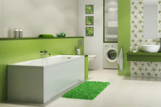 Design del bagno nei toni del verde