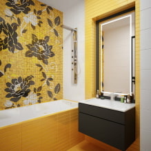Seinän sisustus kylpyhuoneessa: tyypit, suunnitteluvaihtoehdot, värit, sisustusesimerkit-6