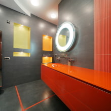 Decorarea pereților în baie: tipuri, opțiuni de design, culori, exemple de decor-7