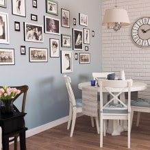 Hiasan dinding dapur: jenis hiasan dinding, reka bentuk ruang makan, hiasan sudut, dinding aksen-0