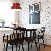 Hiasan dinding dapur: jenis hiasan dinding, reka bentuk ruang makan, hiasan sudut, dinding aksen-1