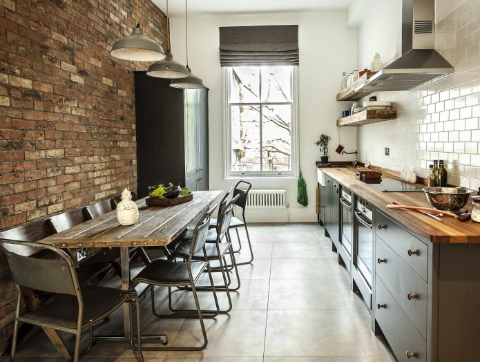 Vægge i køkkenet: efterbehandlingsmuligheder, valg af stil, design, ikke-standardiserede løsninger