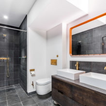 Le choix d'un miroir dans la salle de bain: types, formes, décor, couleur, options avec motif, rétroéclairage-3