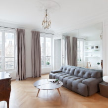 Zrkadlá v interiéri obývacej izby: typy, dizajn, možnosti tvaru, výber umiestnenia-3