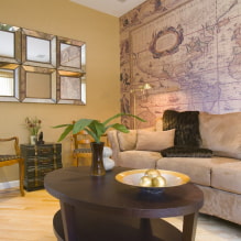 Miralls a l'interior de la sala d'estar: tipus, disseny, opcions de forma, elecció de la ubicació-7