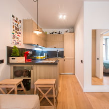 Spejl i køkkenet: typer, former, størrelser, design, muligheder for placering i interiøret-8